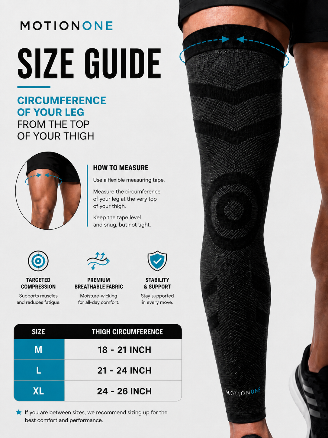 MOTIONONE Compression Leg Sleeve - 2 Pack (Pair) Regular Value :$59.98. Bundle Price: